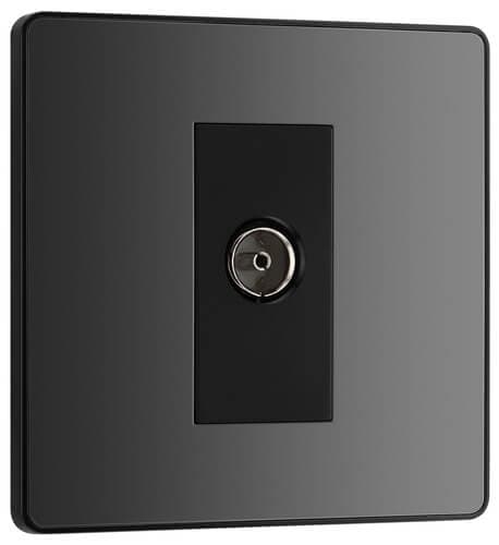 Screwless Flatplate Polished Chrome Single Socket For Tv Or Fm Co-Axial Aerial Connection FPC60-01