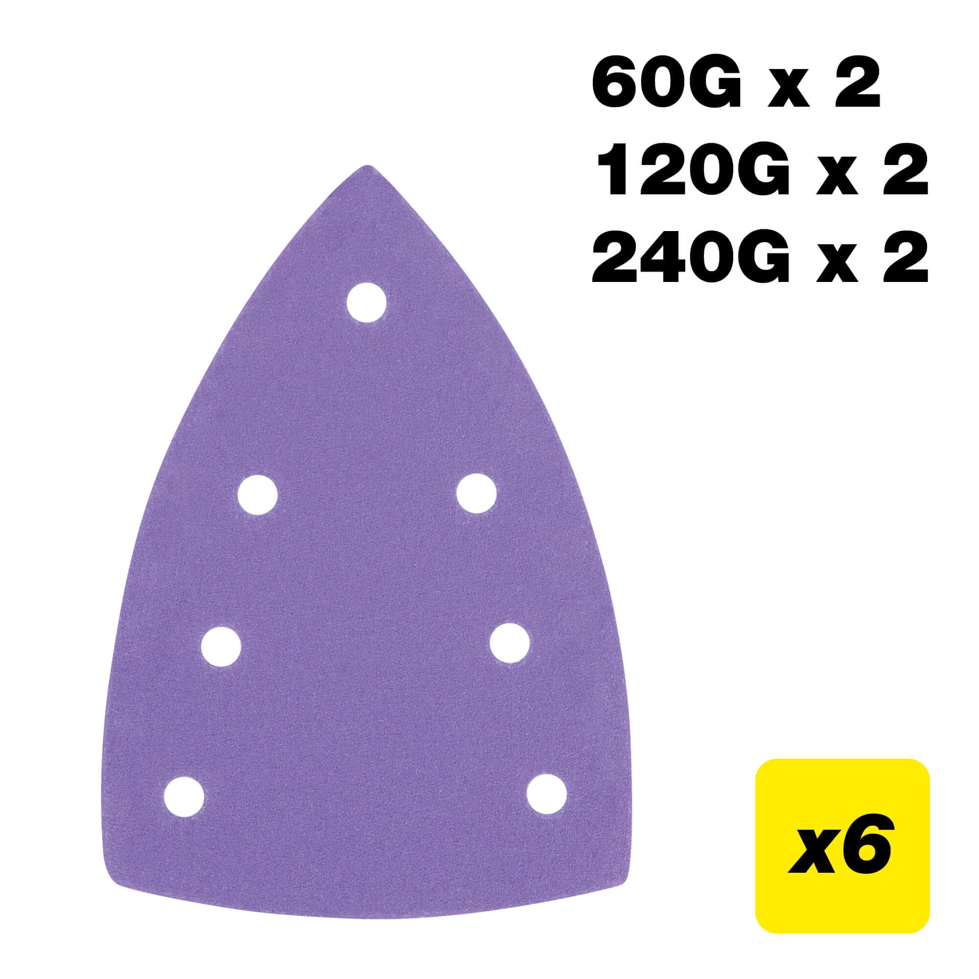 Trend 100 X 150Mm 7-Hole 60G/120G/240G Detail Sanding Pad 6 Pack AB/DET1/M6