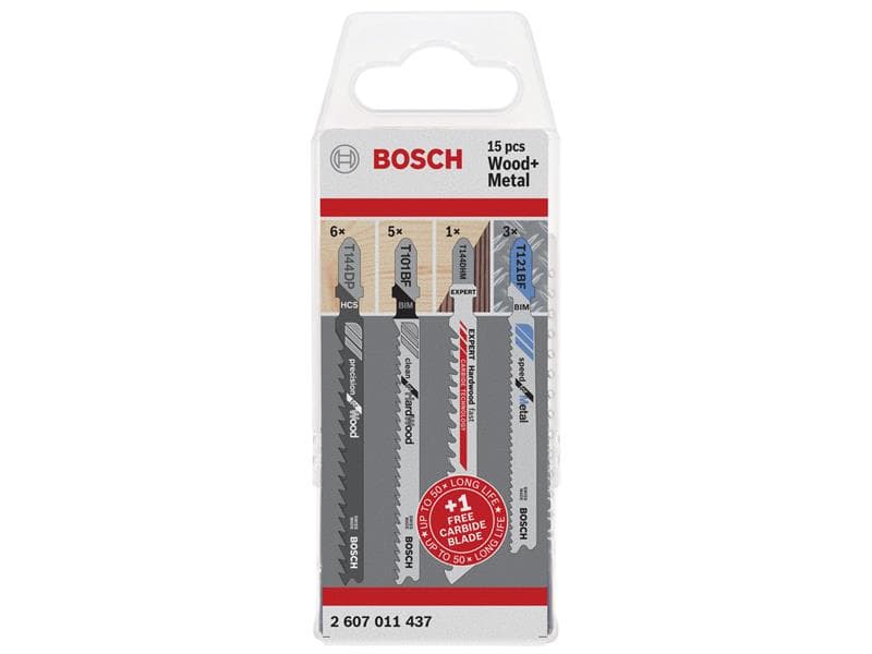 Bosch Powertool Accessories 2607011437 Wood And Metal Jigsaw Blade Set 15 Piece