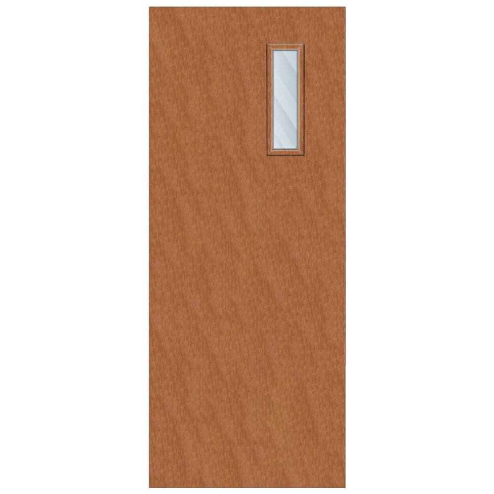 Crown American Cherry Solid Core FD30 Clear Glazed Internal Fire Door 1981mm x 762mm x 44mm | 450mm x 150mm VP