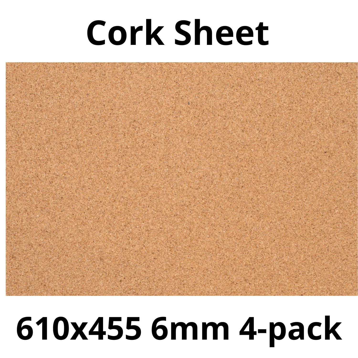 Cork Sheet - 610x455mm - 6mm - Décor and DIY - Pack of 4