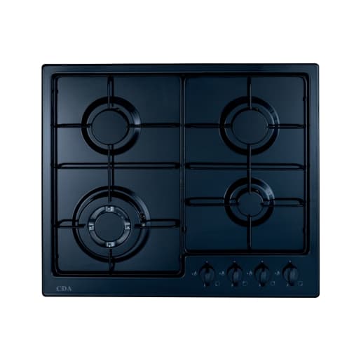 CDA HG6251BL 4 Burner Gas Hob with Front Controls Black