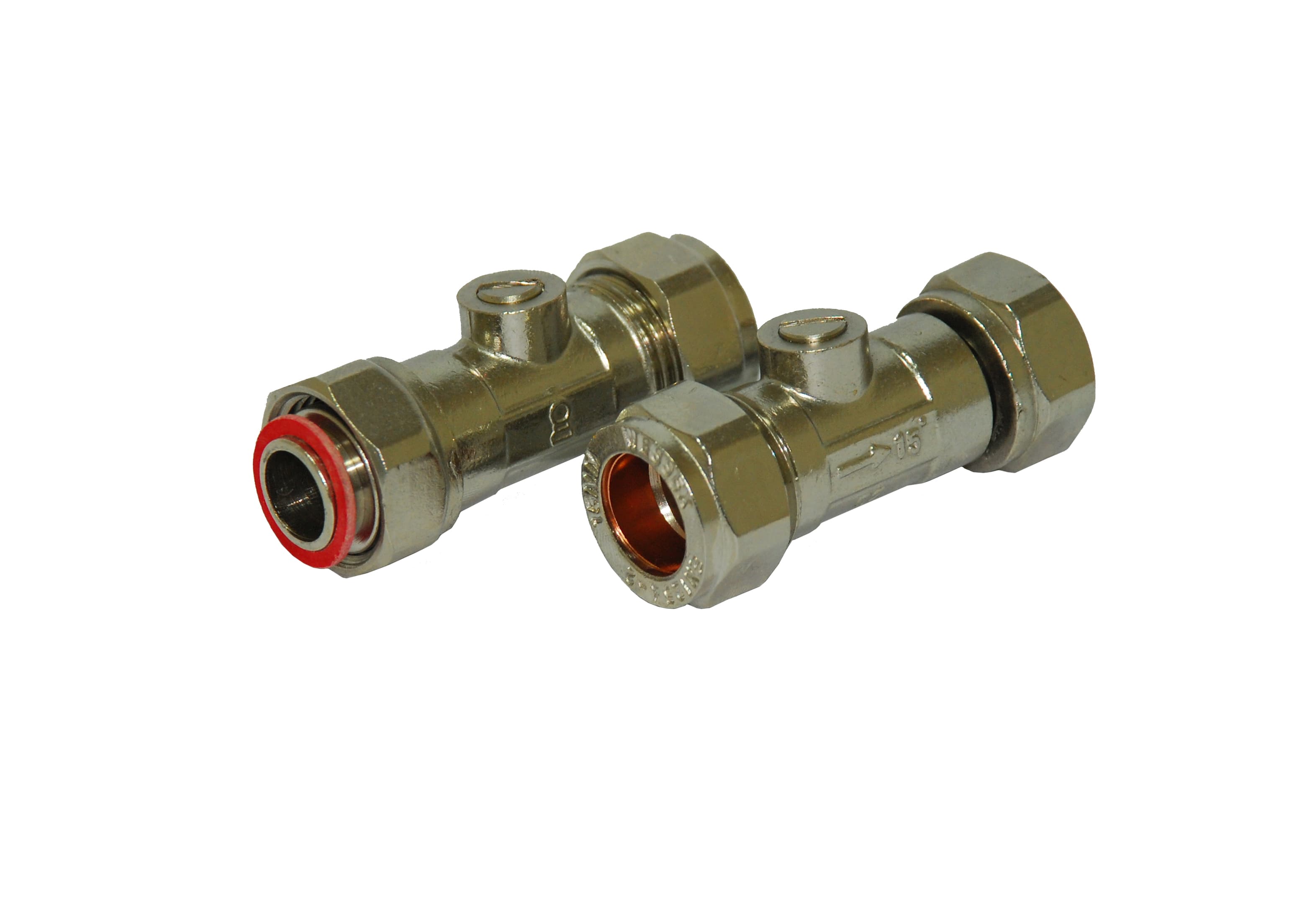 Straight Service Valve Chrome 15mm x 1/2in