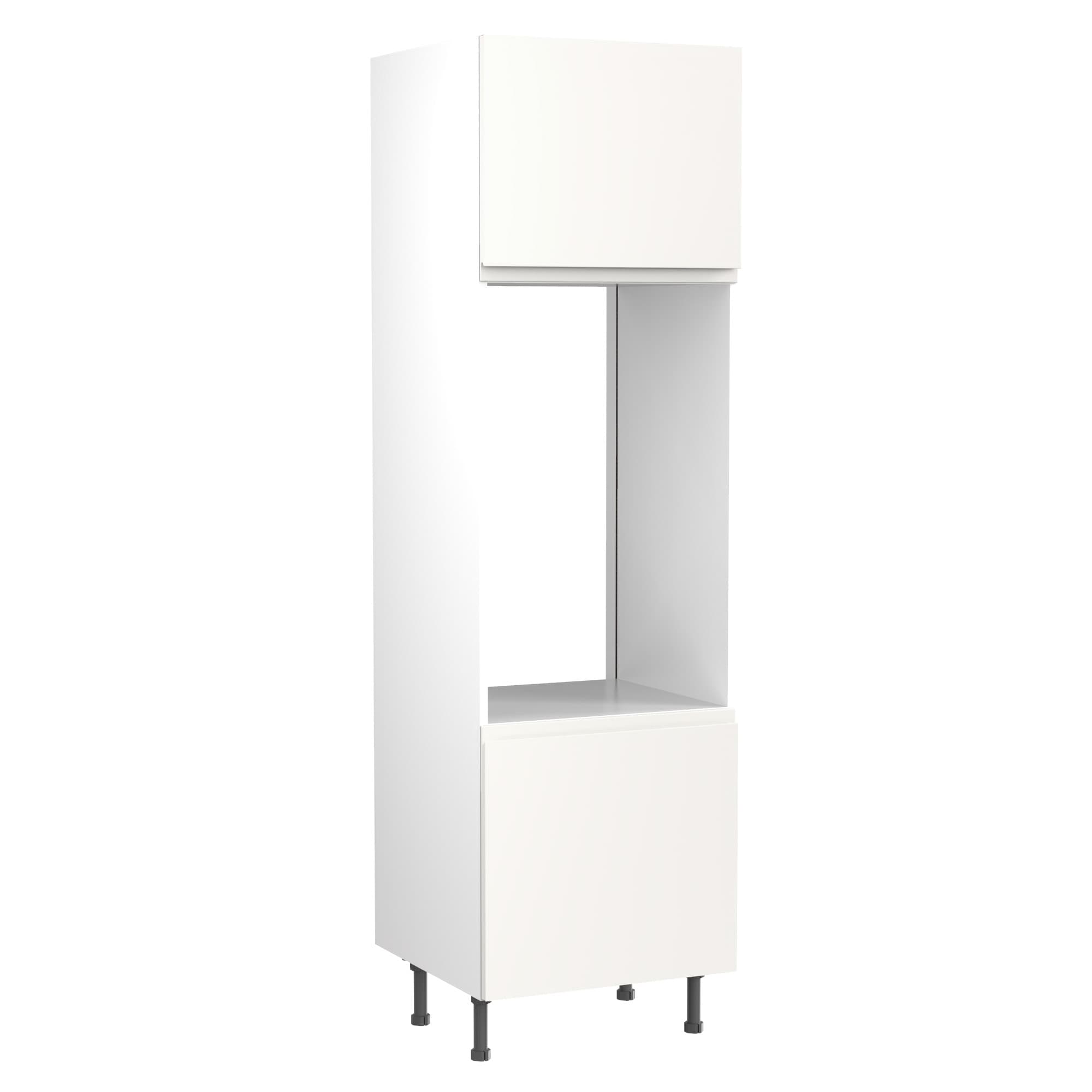 Flatpack Double Oven Tower J-pull Super Gloss White 600mm - FKKJ0021
