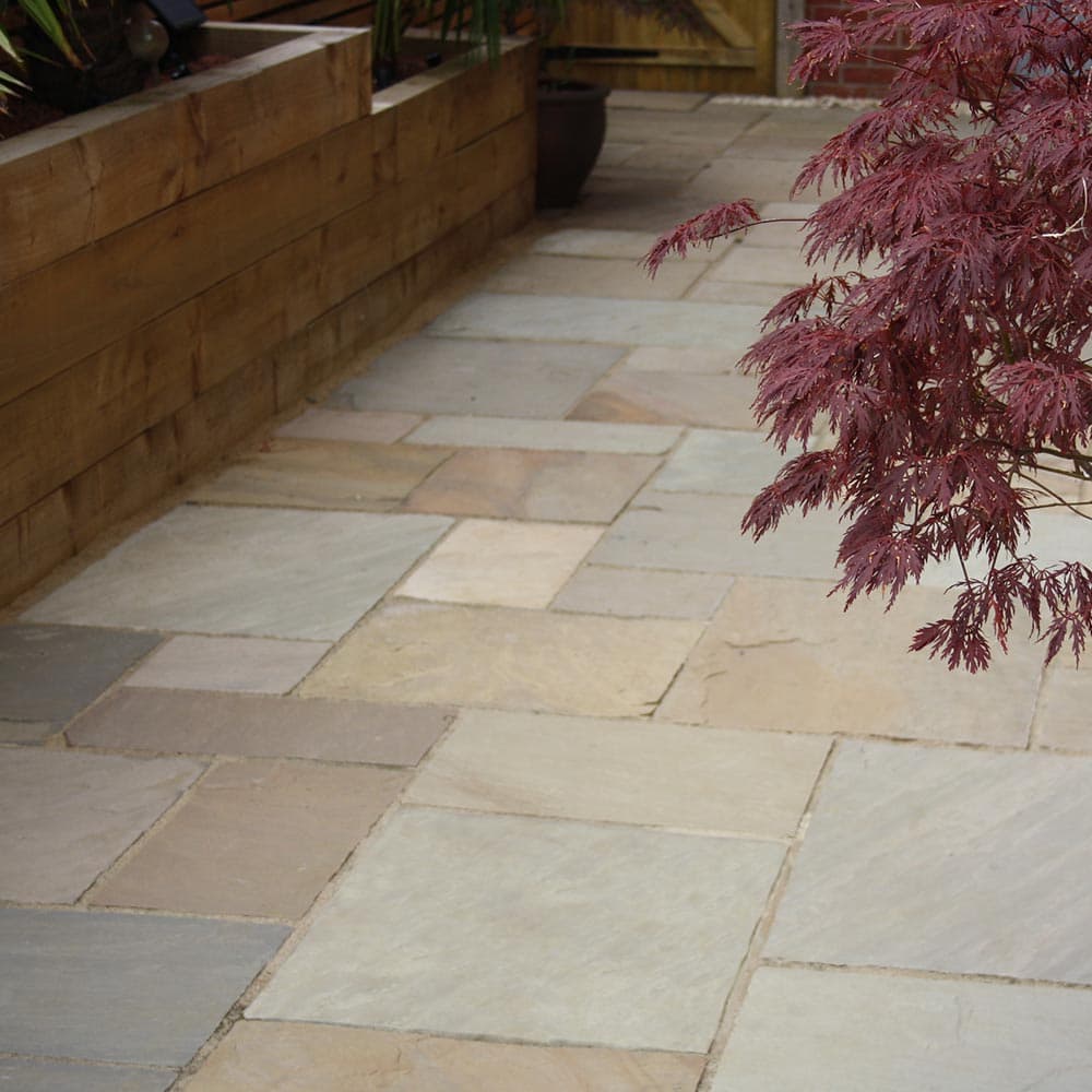 Finestone Autumn Brown Traditional Calibrated Sandstone Paving Project Pack, 18x290x290mm