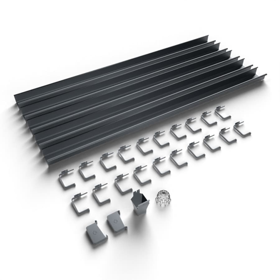 Galeco Square Steel Gutter Kit Graphite Grey - 125mm Diameter