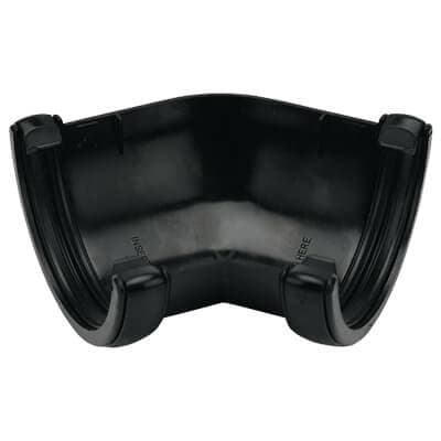 FloPlast Half Round Gutter Angle - 135 Degree x 112mm Black