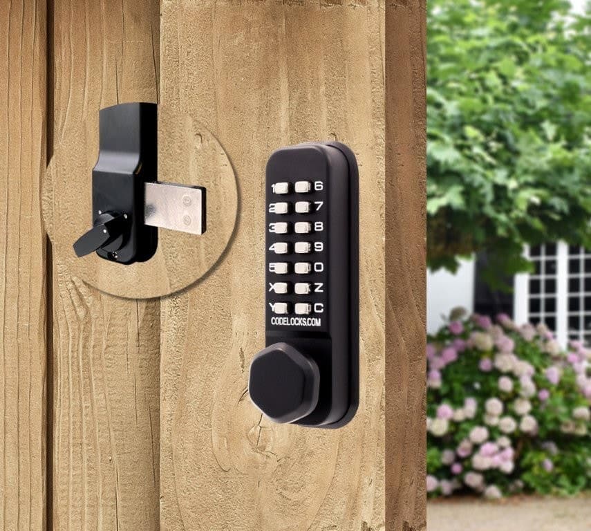 Mechanical Dual Plate Surface Bolt Lock - Keypad - Light Duty - 40mm Backset - Marine Grade - Black