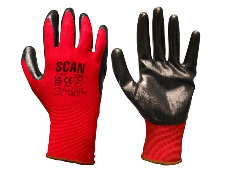 Scan N1501R Nitrile Coated Knitted Gloves - Xxl (Size 11)