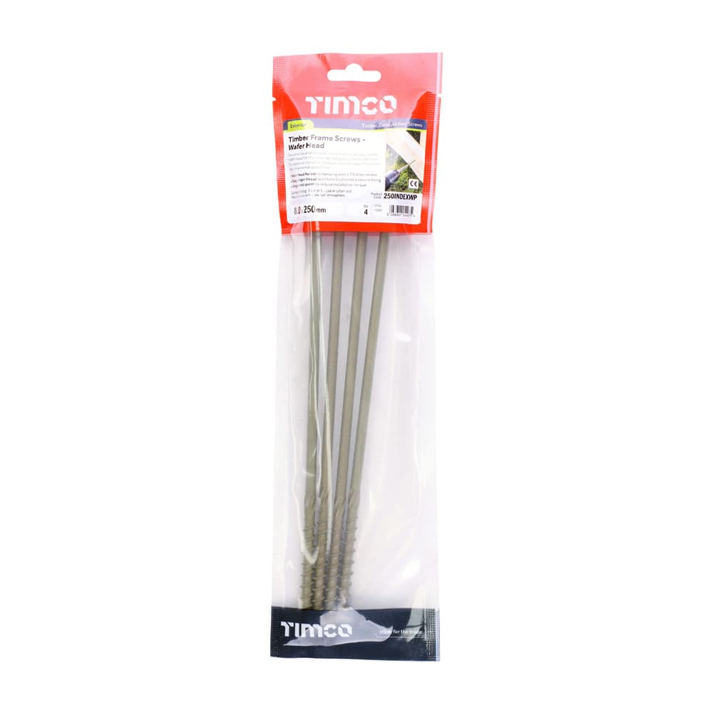 Timco Timber Screws - Tx - Wafer - Exterior - Green TIMpac 4 250INDEXWP