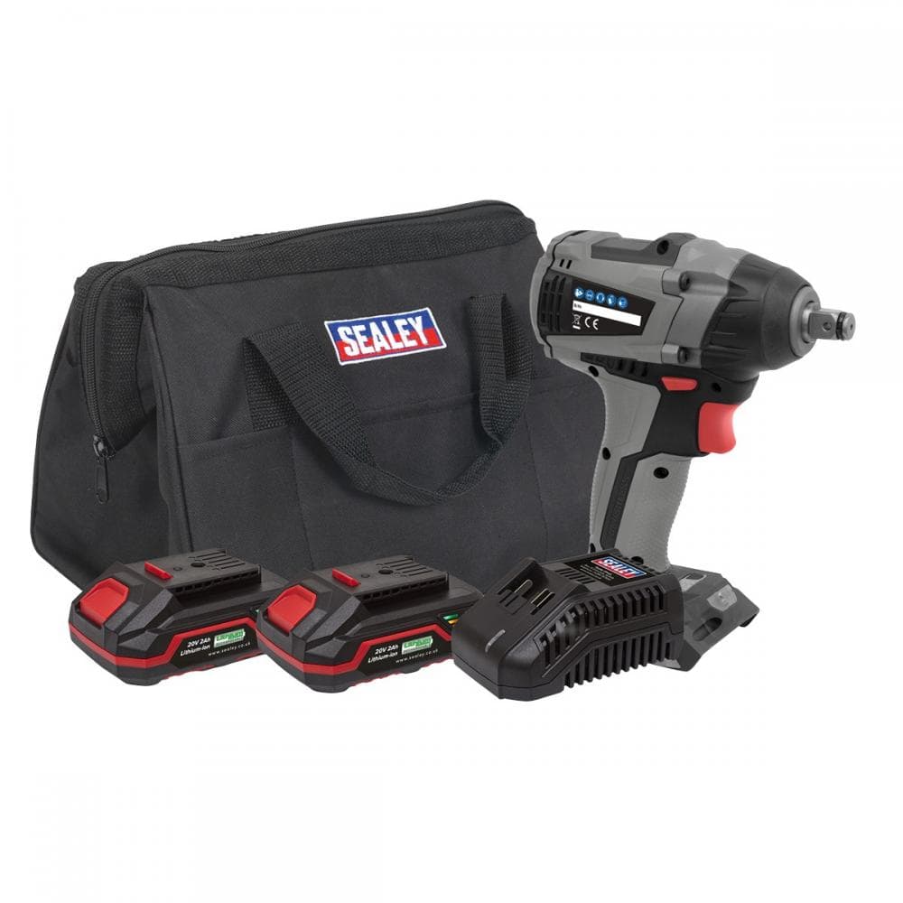 Sealey CP20VIWXKIT Brushless Impact Wrench Kit 1/2inSq Drive 20V 4Ah Sv20 Series