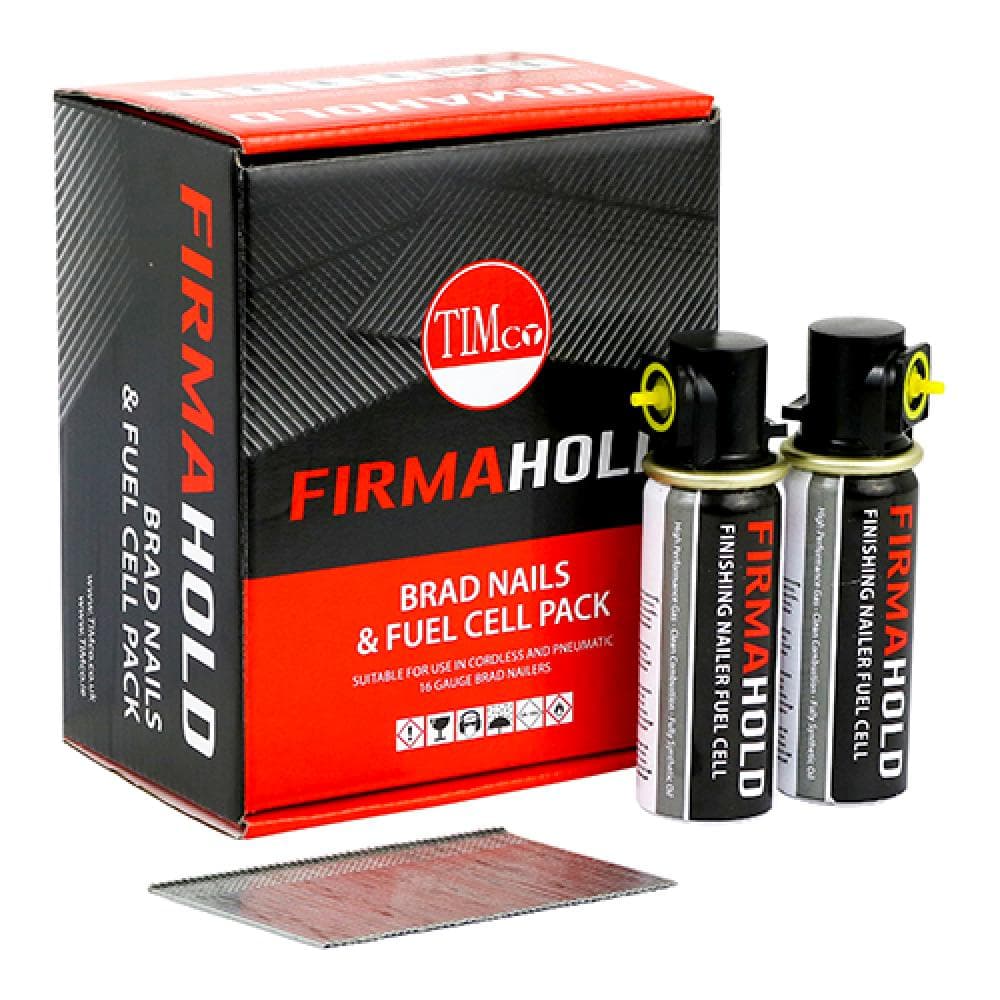 Timco ABG1645G Firmahold Collated Brad Nails & Fuel Cells - 16 Gauge - Angled - Galvanised 16G X 45/2Bfc