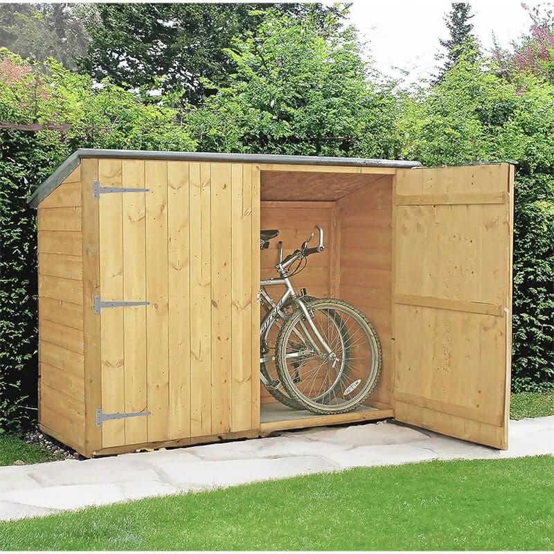 6' x 2'6 Shire Wooden Bike Shed & Garden Storage - No Floor