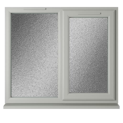 Crystal Triple Glazed uPVC Window Agate/White Right Hung 1190mm x 965mm Obscure