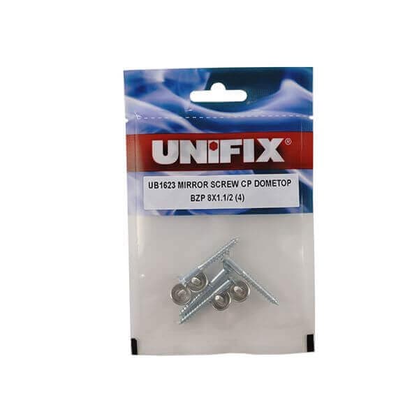 Mirror Screws Dome Top Chrome Plated BZP