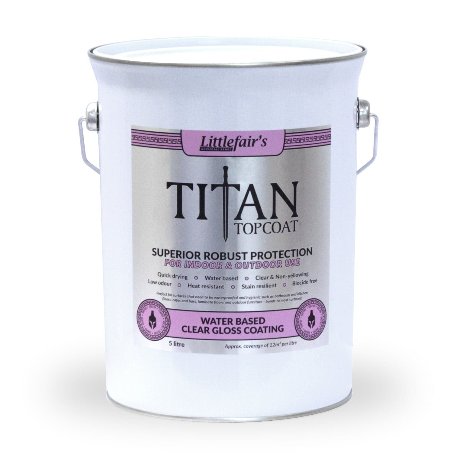 Titan Topcoat Varnish Clear Wood Finish - Biocide Free, UV Protection - Low Odour Matt/Satin/Gloss