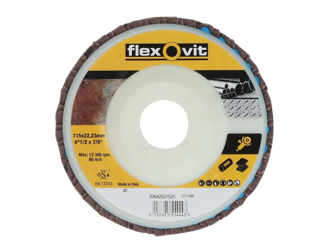 Flexovit Flap Disc For Angle Grinders 125mm 80G 63642527530