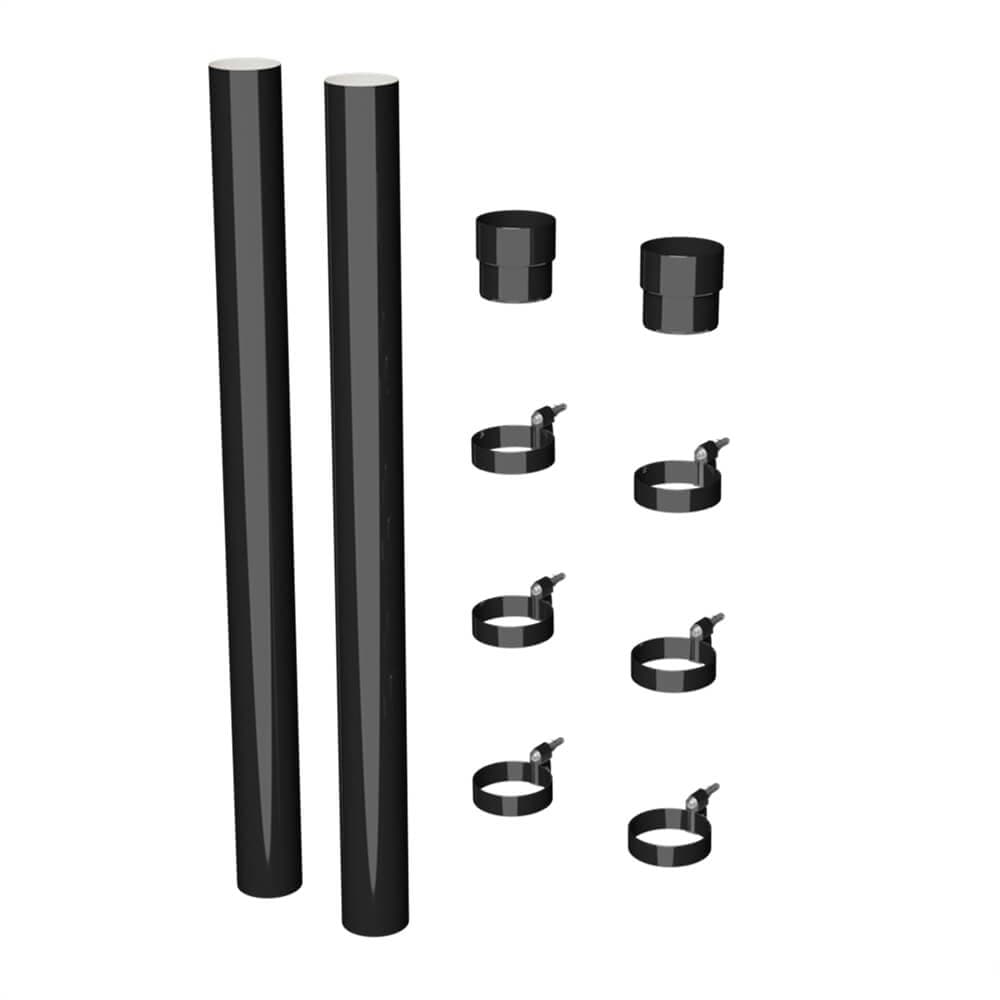 Galeco Round PVC Socket Downpipe Kit Black - 100mm Diameter