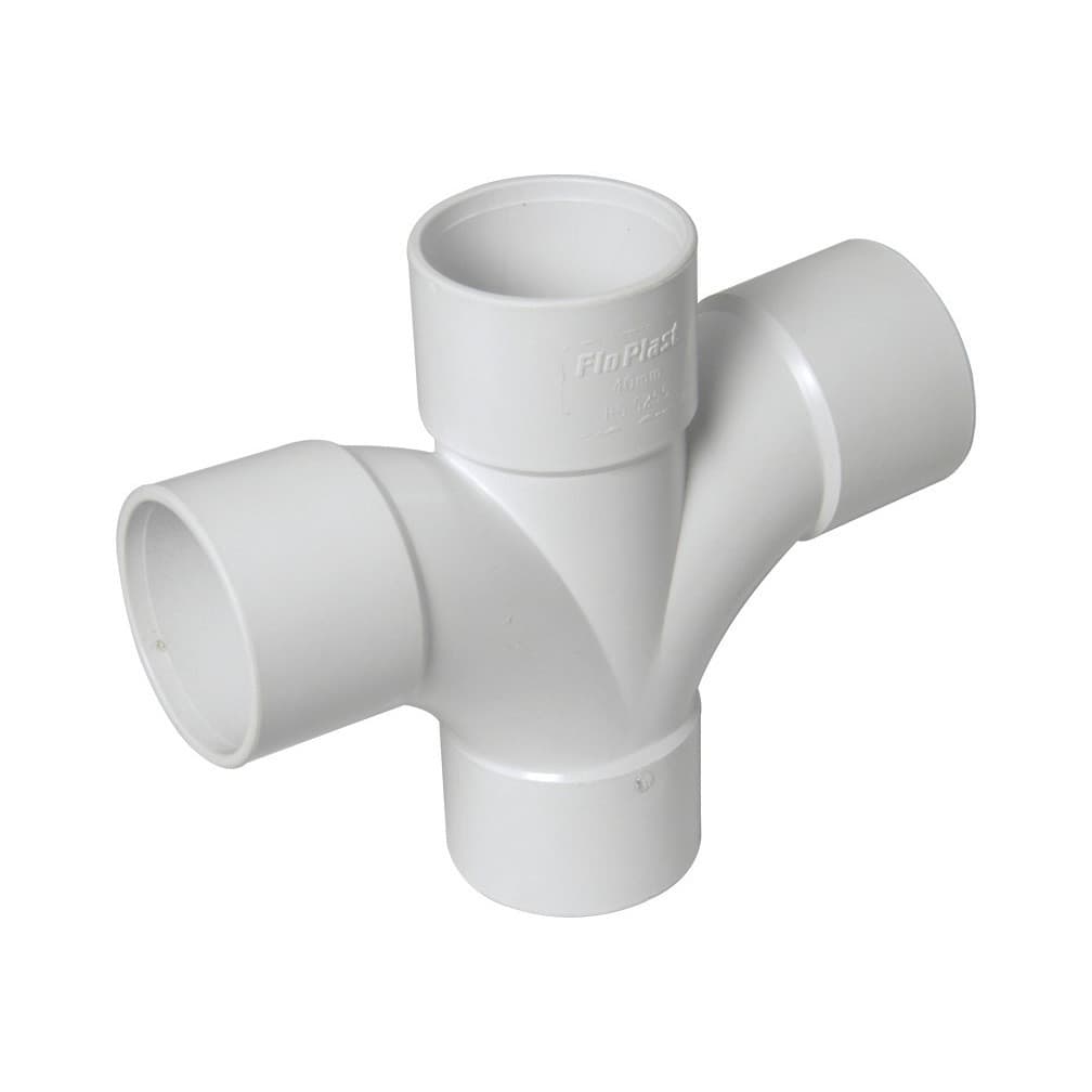 Floplast 40Mmwhite Abs 92.5*Cross Tee WS58W