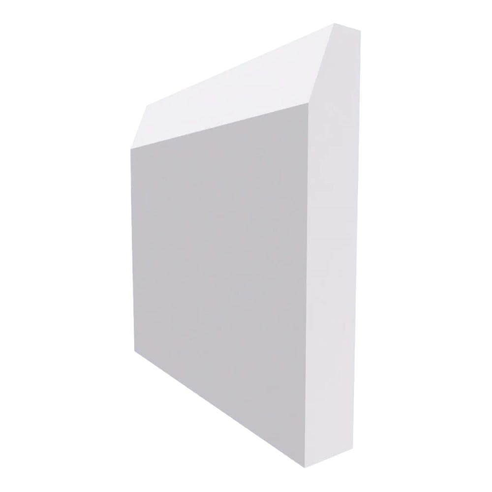 Chamfered Square MDF Skirting Board White Primed 4200mm x 120mm x 18mm