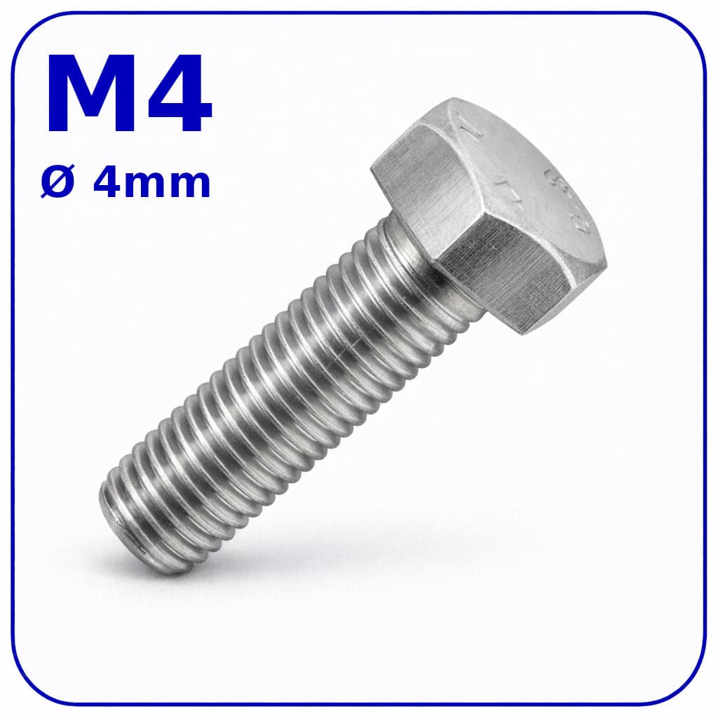 M4 HEX HEAD SETSCREWS FULLY THREADED DIN 933