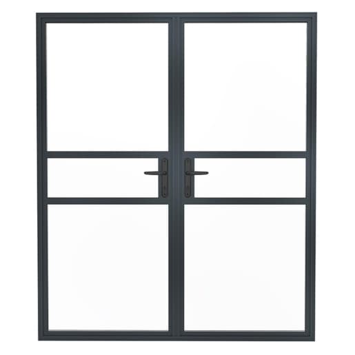 Aston Black Aluminium Heritage Door Frame Unglazed, Size: 55x2100x1800mm