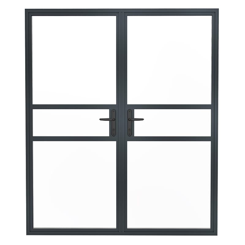Aston Black Aluminium Heritage Door Frame Unglazed, Size: 55x2100x1800mm