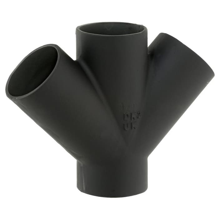 Mech 416 Cast Iron Soil Double Branch - 45 Degree x 100mm