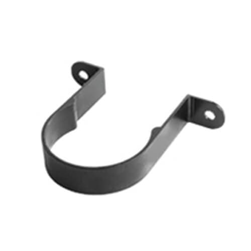 Aluminium Round Swaged Standoff Downpipe Clip - 76mm x 30mm PPC Finish Black (9005 Matt)