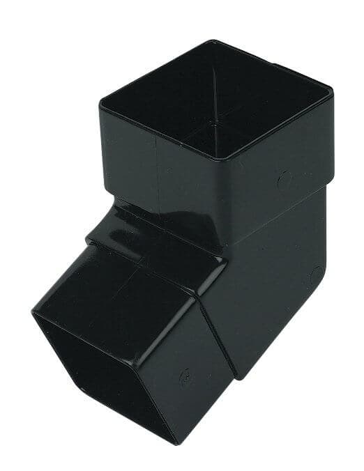 FloPlast Square Downpipe Offset Bend - 112 Degree Black