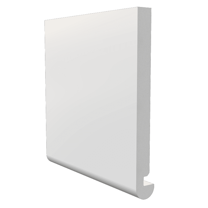 405mm White Bullnose Fascia Board - 18mm x 1.25mtr