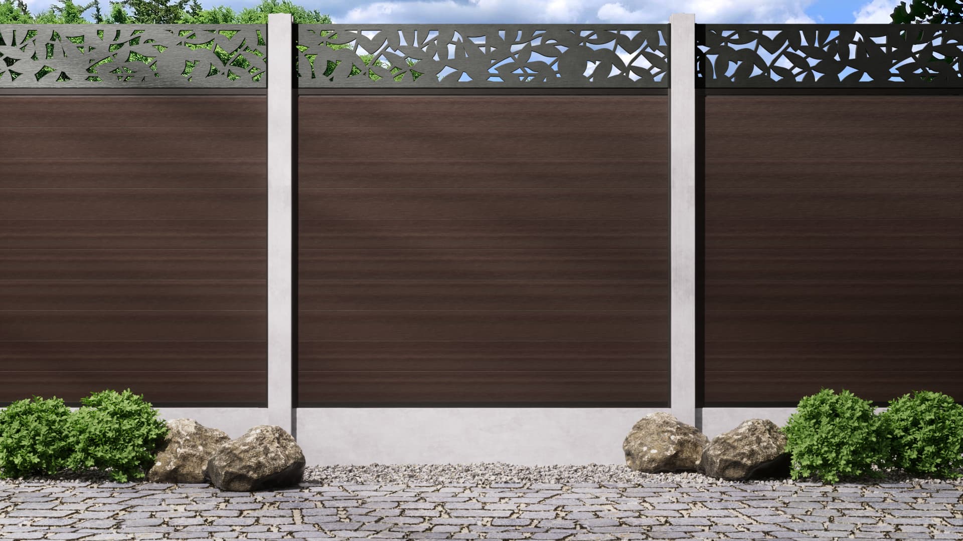 1.8m – Walnut – Amsterdam Decorative Panel With Fence