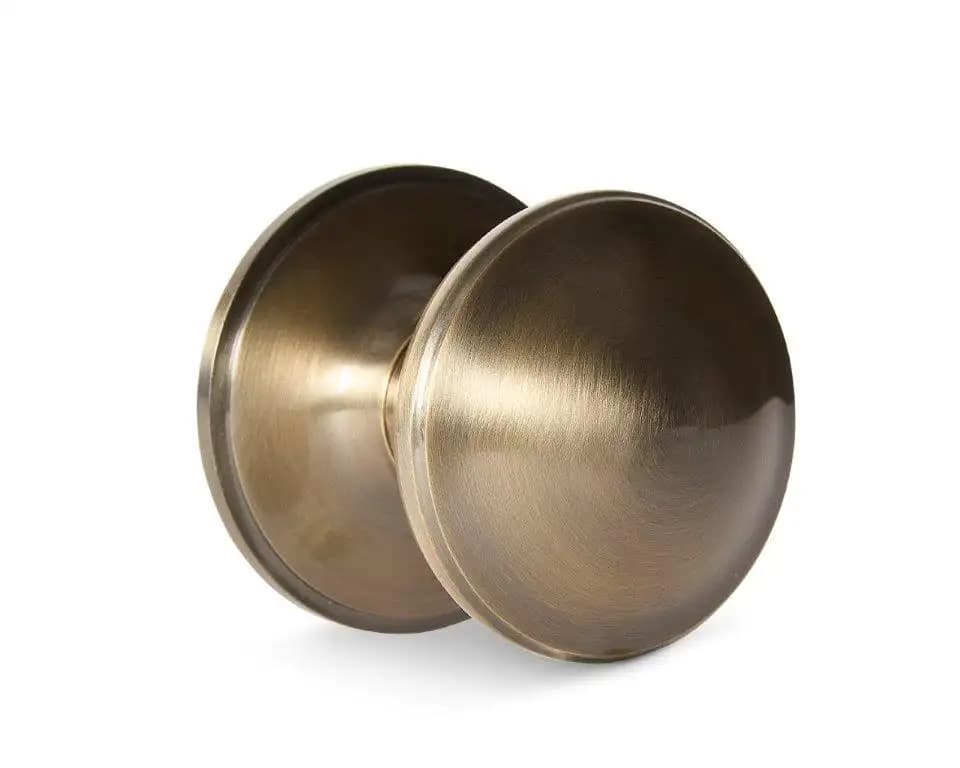 Ringed Centre Door Knob - 70mm - Antique Brass - Designer Levers