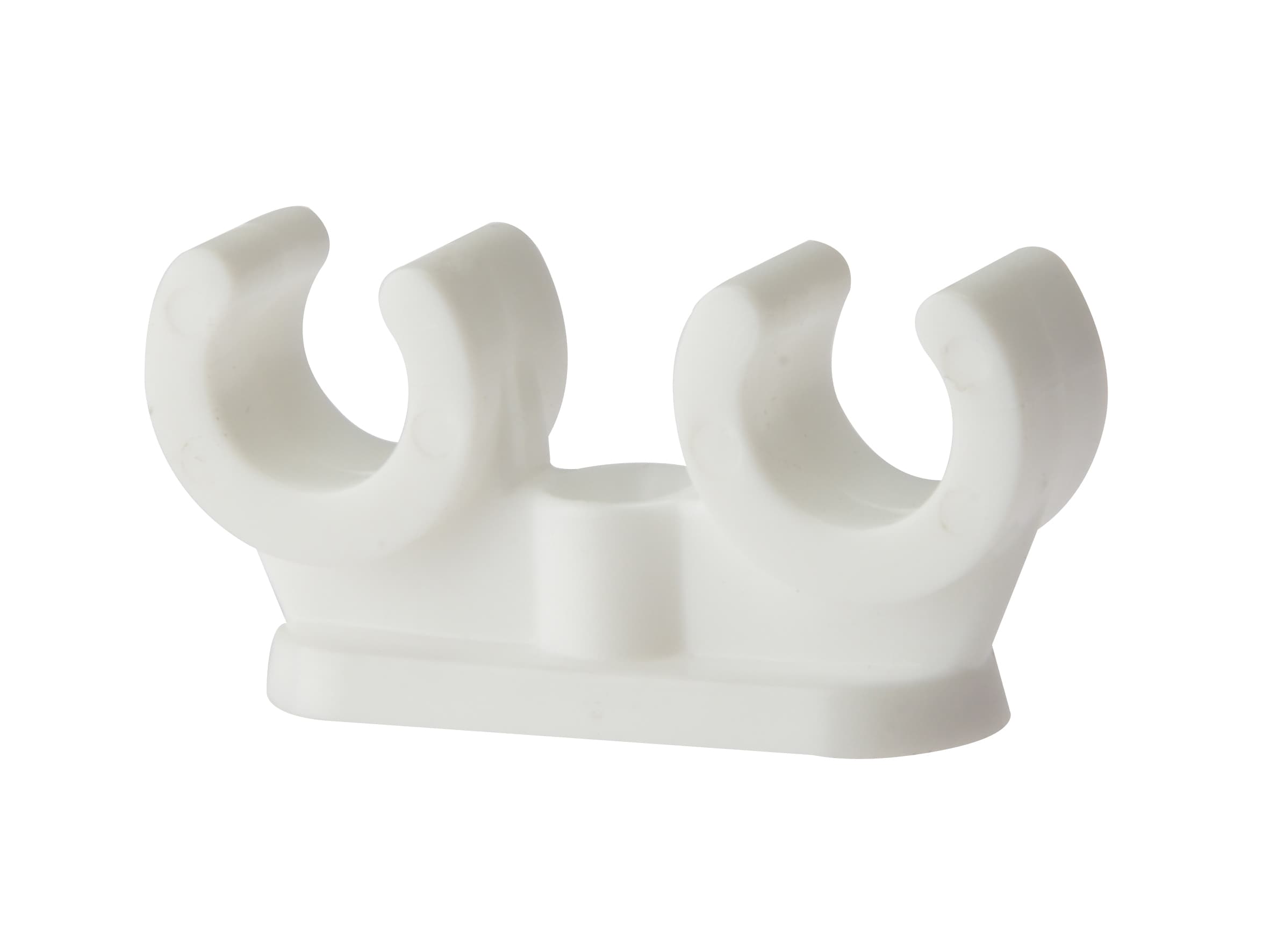 Fmproducts Pipe Clips - Double Openlock | 22Mm | White Plastic | Box 50 PCDO22
