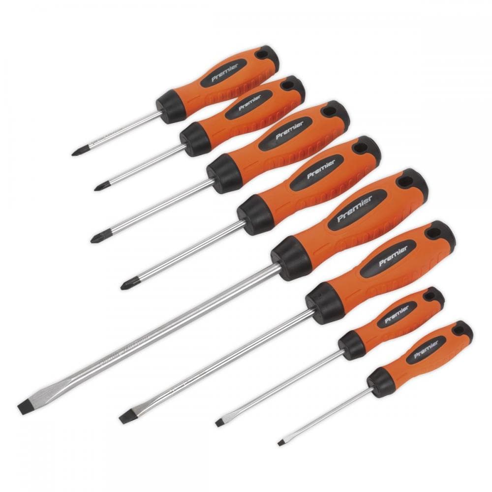 Sealey HV003 Screwdriver Set 8Pc Hi-Vis Orange