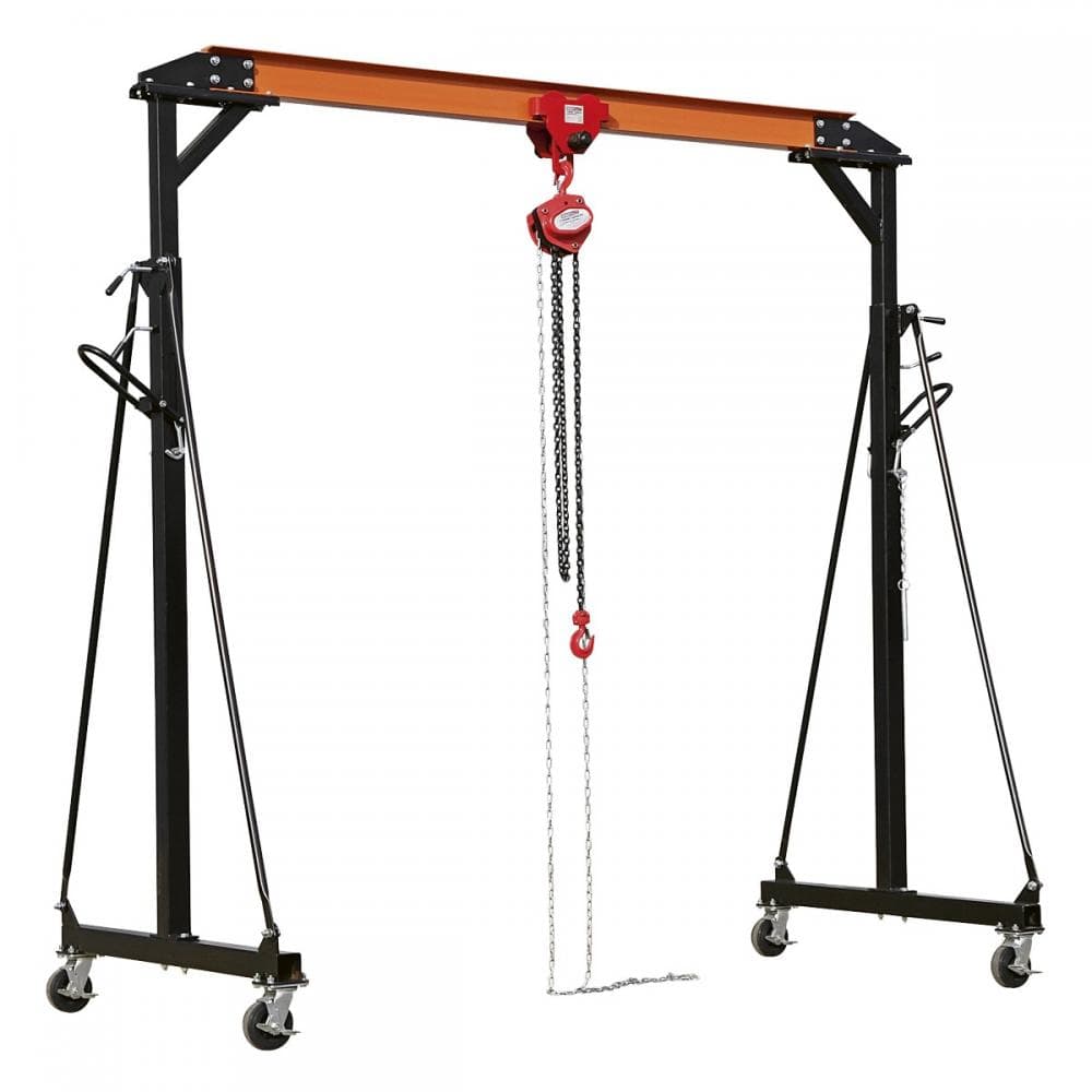 Sealey SG1000KIT Portable Lifting Gantry Crane Adjustable 1 Tonne & Hoist Combo