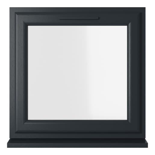 Crystal Double Glazed uPVC Grey/White Window Top Opening 820mm x 820mm Clear