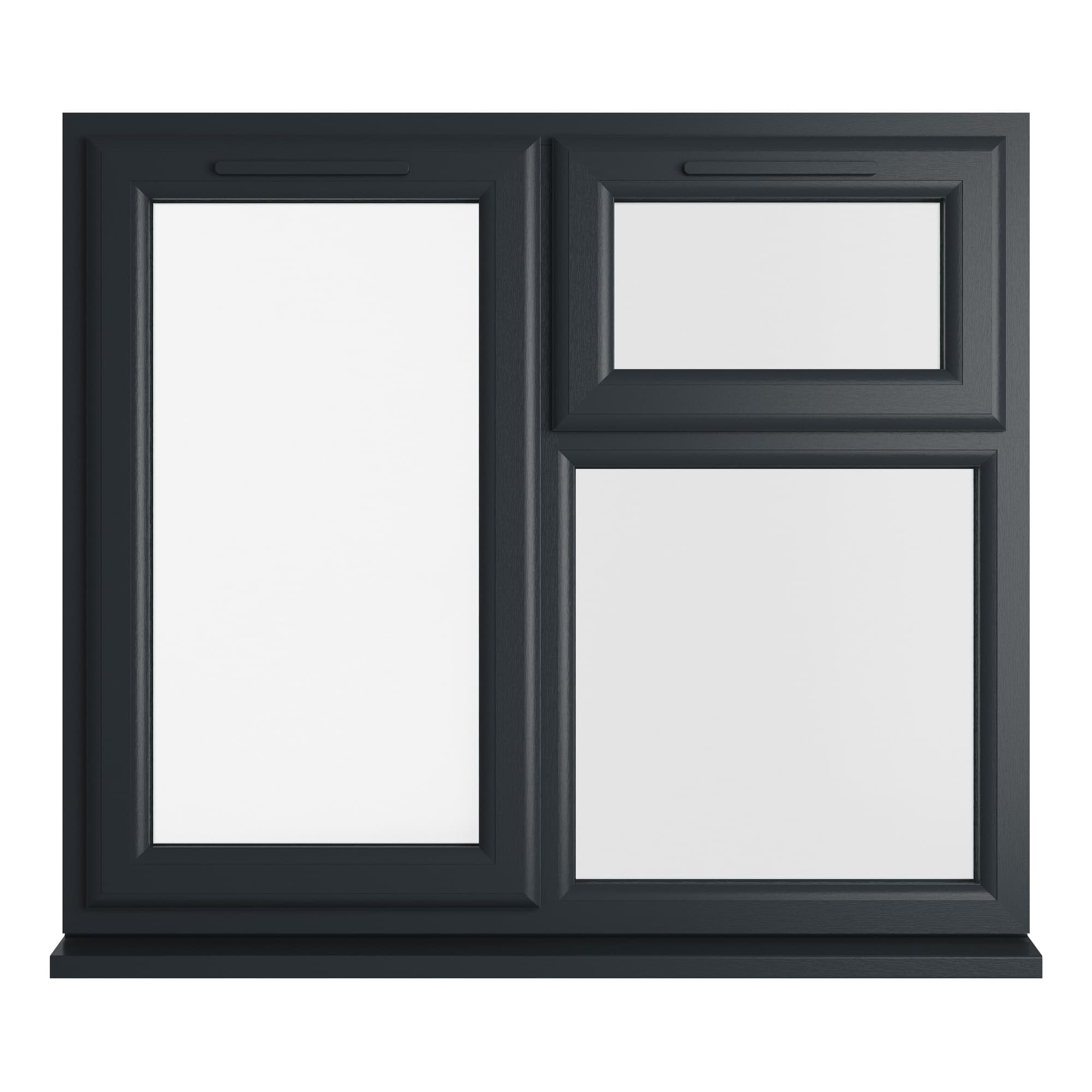 Crystal Triple Glazed uPVC Grey/White Window Left & Top Hung 1190mm x 1040mm Clear