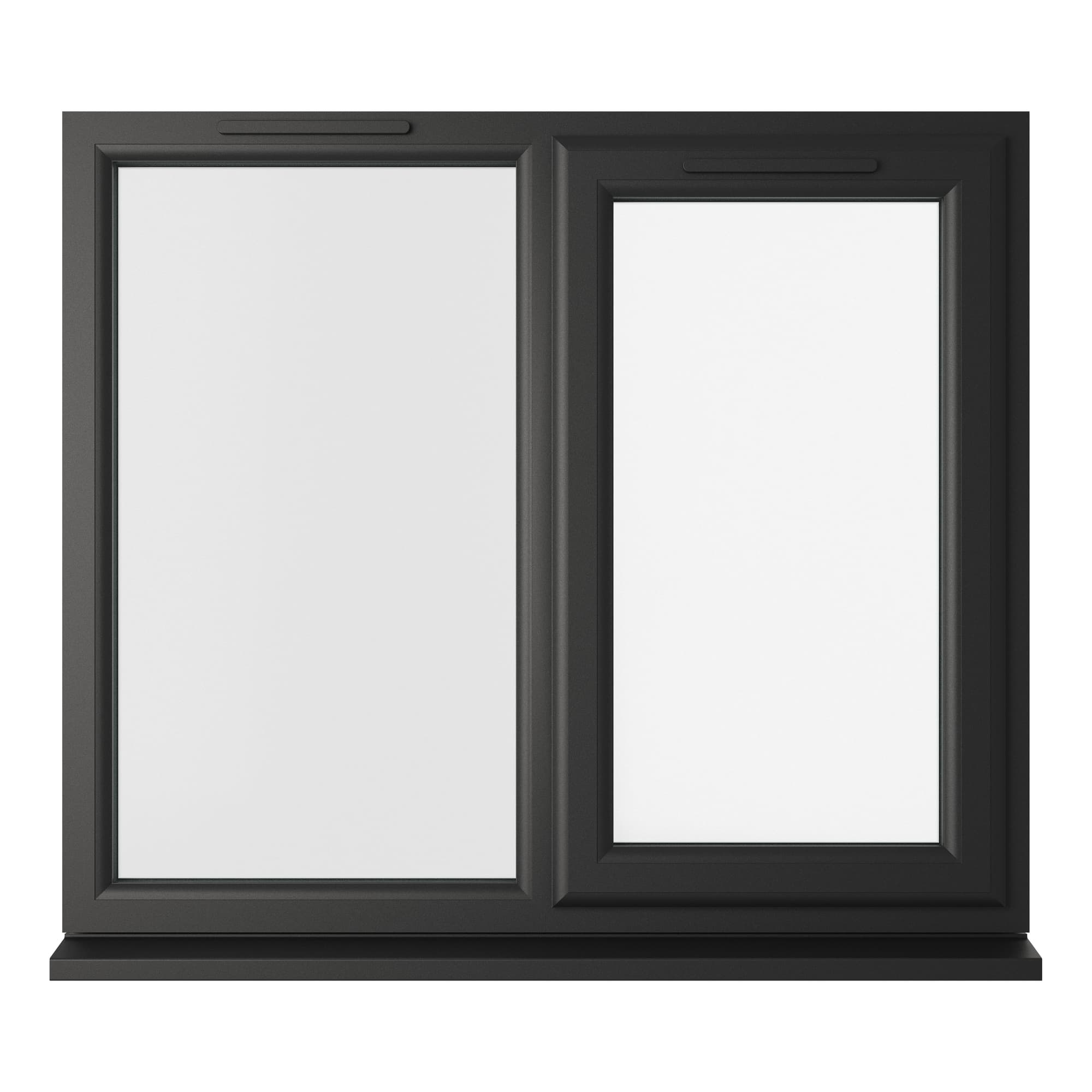 Crystal Double Glazed uPVC Window Black/White Right Hung 1040mm x 1190mm Clear