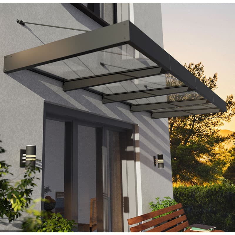 12â5 x 4â7 Palram Canopia Sophia XL 4000 Grey Clear Door Canopy (3.79m x 1.4m)