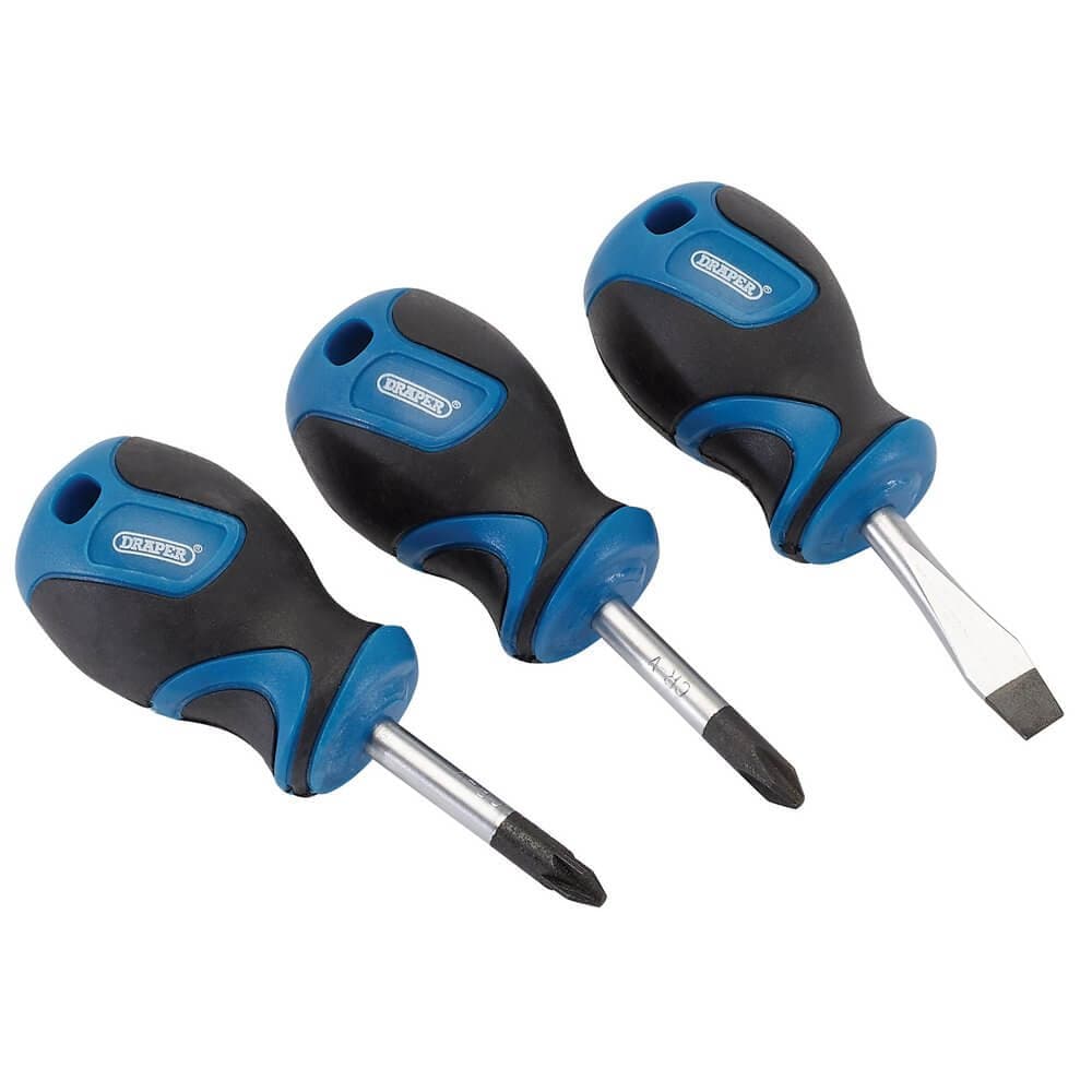 Draper 32604 Stubby Soft Grip Screwdriver Set (3 Piece) per set 1
