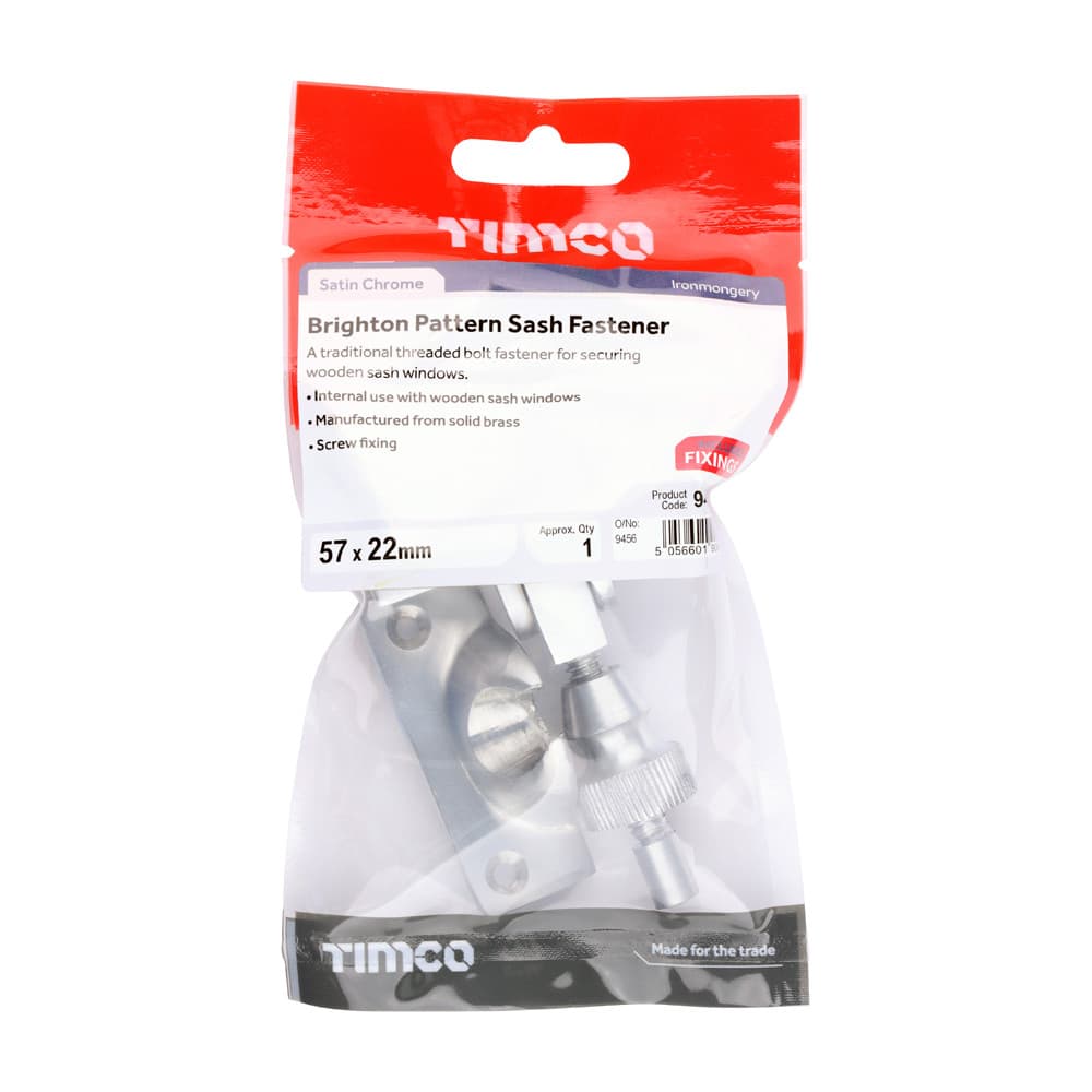 Timco Brighton Pattern Sash Fastener - Satin Chrome TIMpac 1 949064P