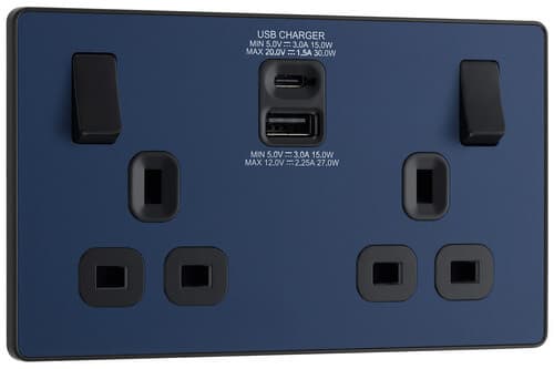 Nexus Metal Black Nickel Double Switch 10Ax 2 Way NBN42-01