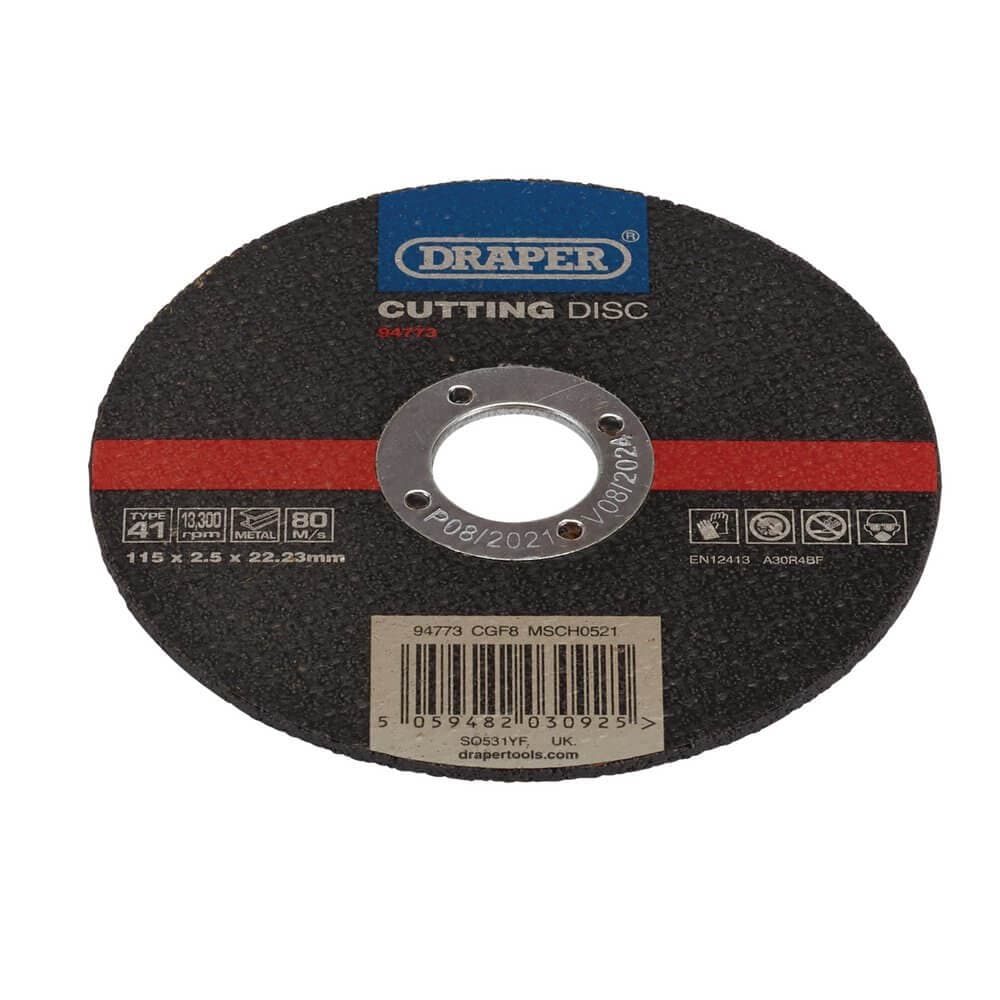 Draper 94773 Metal Cutting Disc 115 X 2.5 X 22.23Mm each 1
