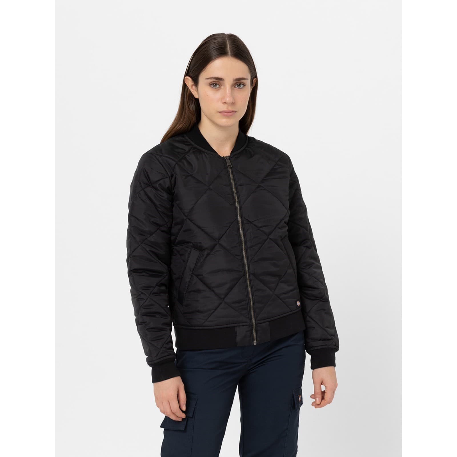 Dickies Quilted Bomber Jacket Size Lge Black 38232-71282-05