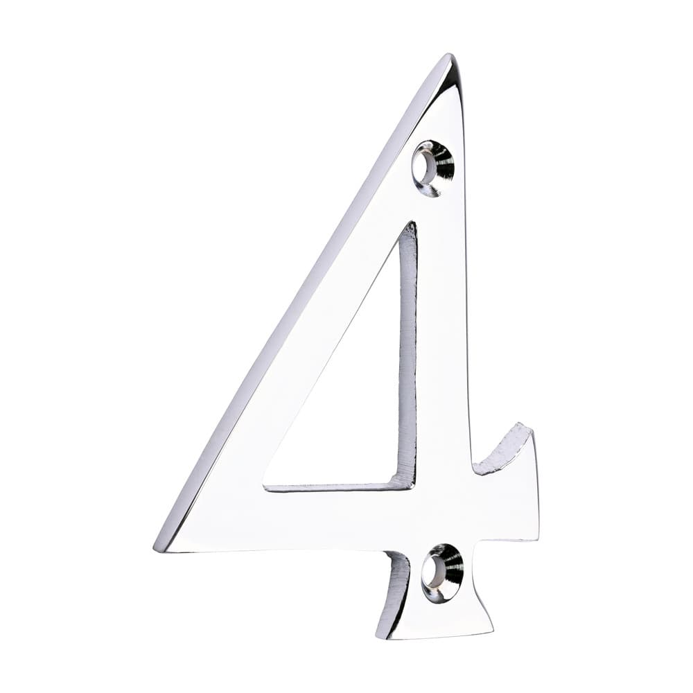 Timco Door Numeral 4 - Polished Chrome Bag 1 200255