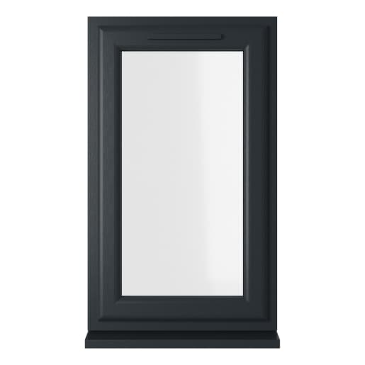 Crystal Double Glazed uPVC Grey/White Window Right Hung 610mm x 1115mm Clear