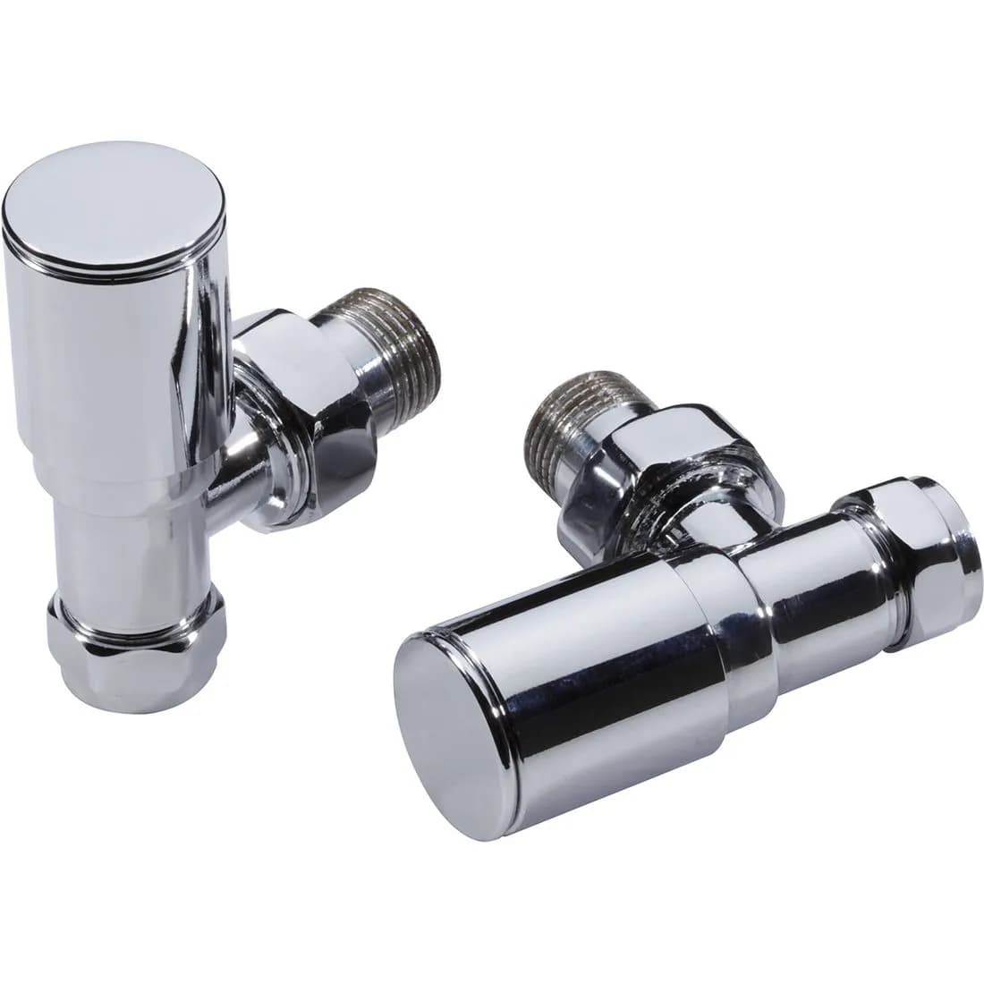 Angled Towel Rail Valves 15Mm Chrome Pair