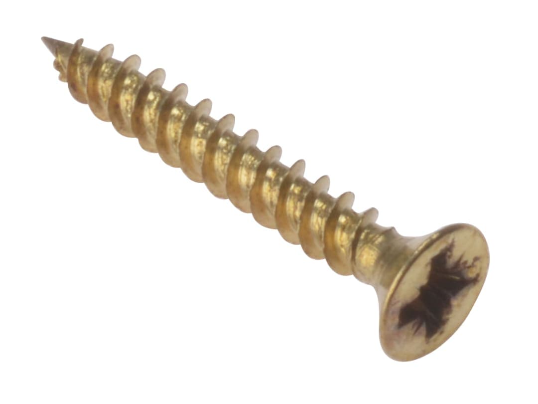 ForgeFix General Purpose Pozi Compatible Screw CSK TT Electro Brass 3/4in x 4 Box 200 CSK344EB