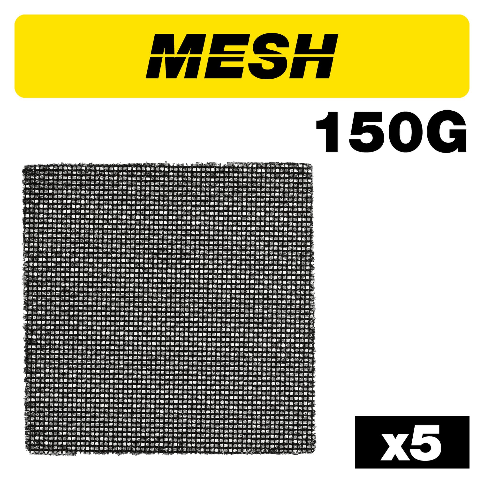 Trend Mesh 1/4 Sanding Sheet 5Pc 115Mm X 115Mm 150 Grit Pk 1 AB/QTR/150M